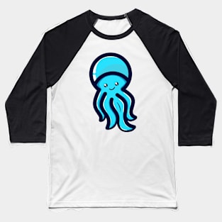 Blue octopus with deadly cuteness Baseball T-Shirt